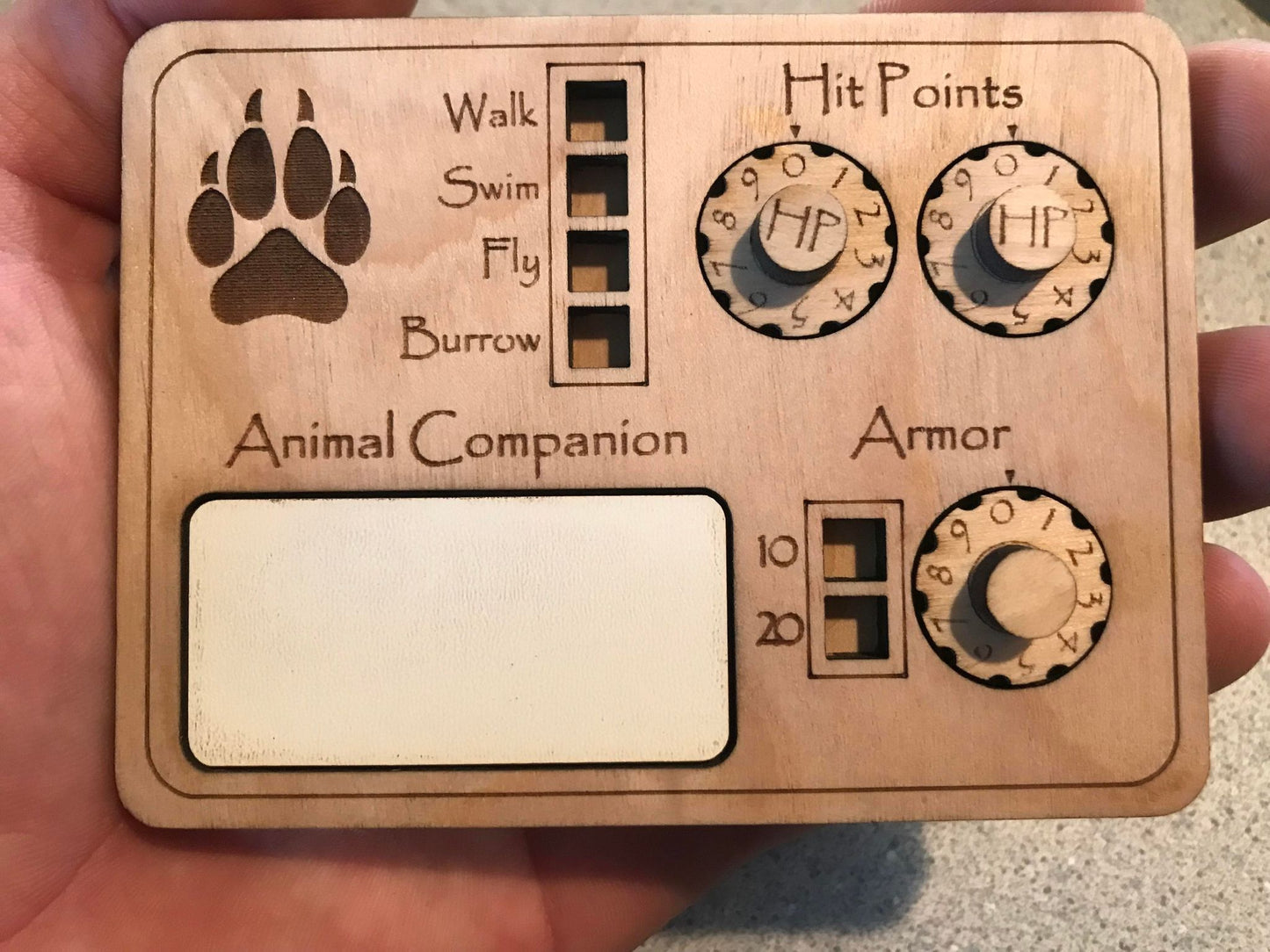 Animal Companion / Familiar Tracker Board