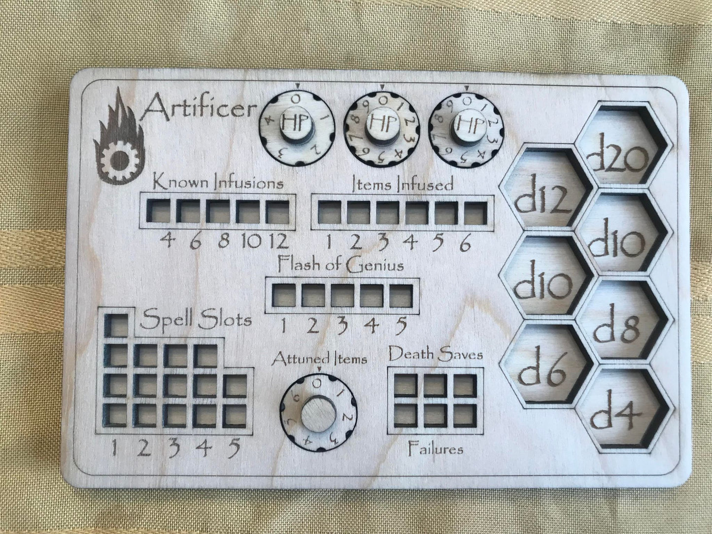 D&D Class Rectangular Tracker Boards - "Bahamut Boards"