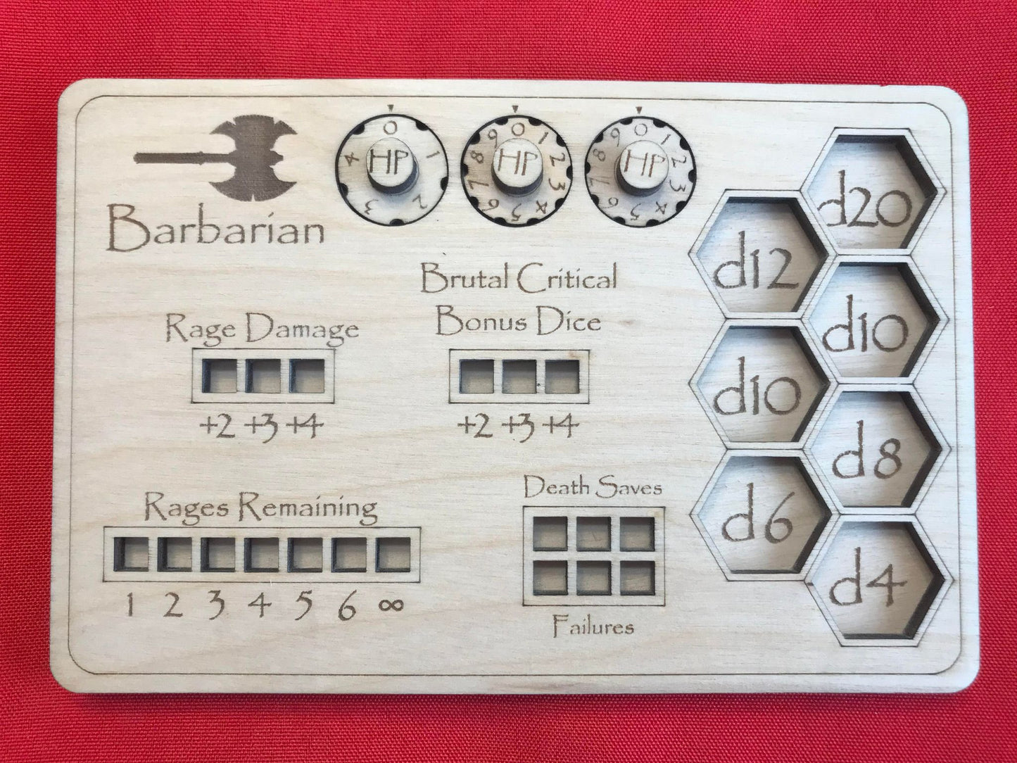 D&D Class Rectangular Tracker Boards - "Bahamut Boards"