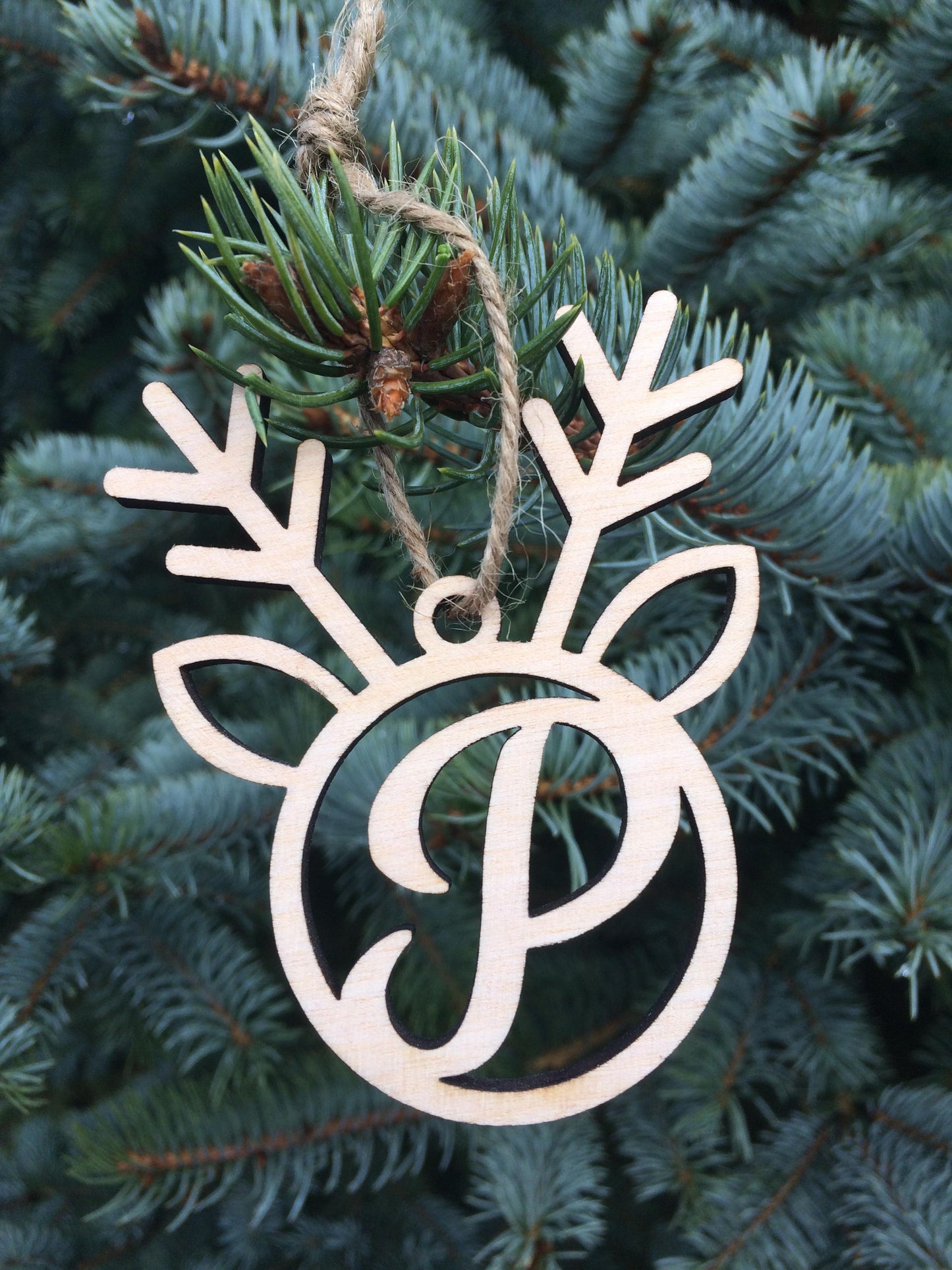 Reindeer Initials Ornaments