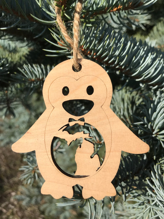 Michigan Penguin Ornament