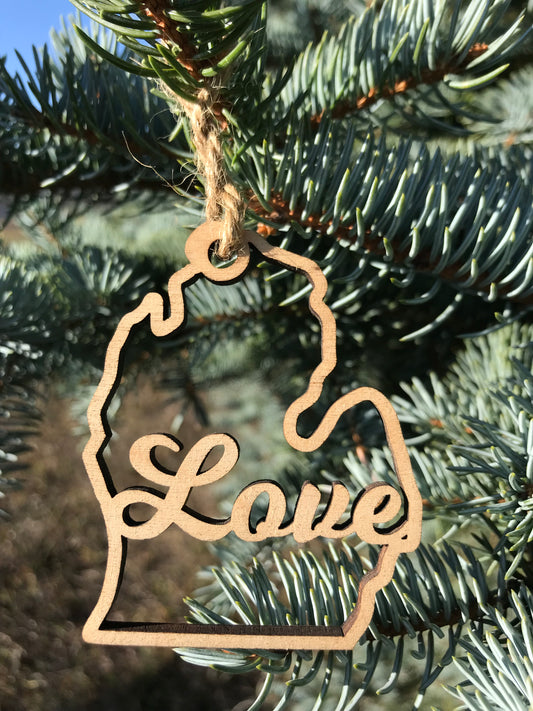 Love Michigan Ornament