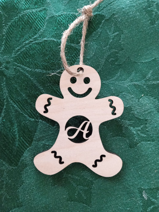 Gingerbread Man with Initials Ornament