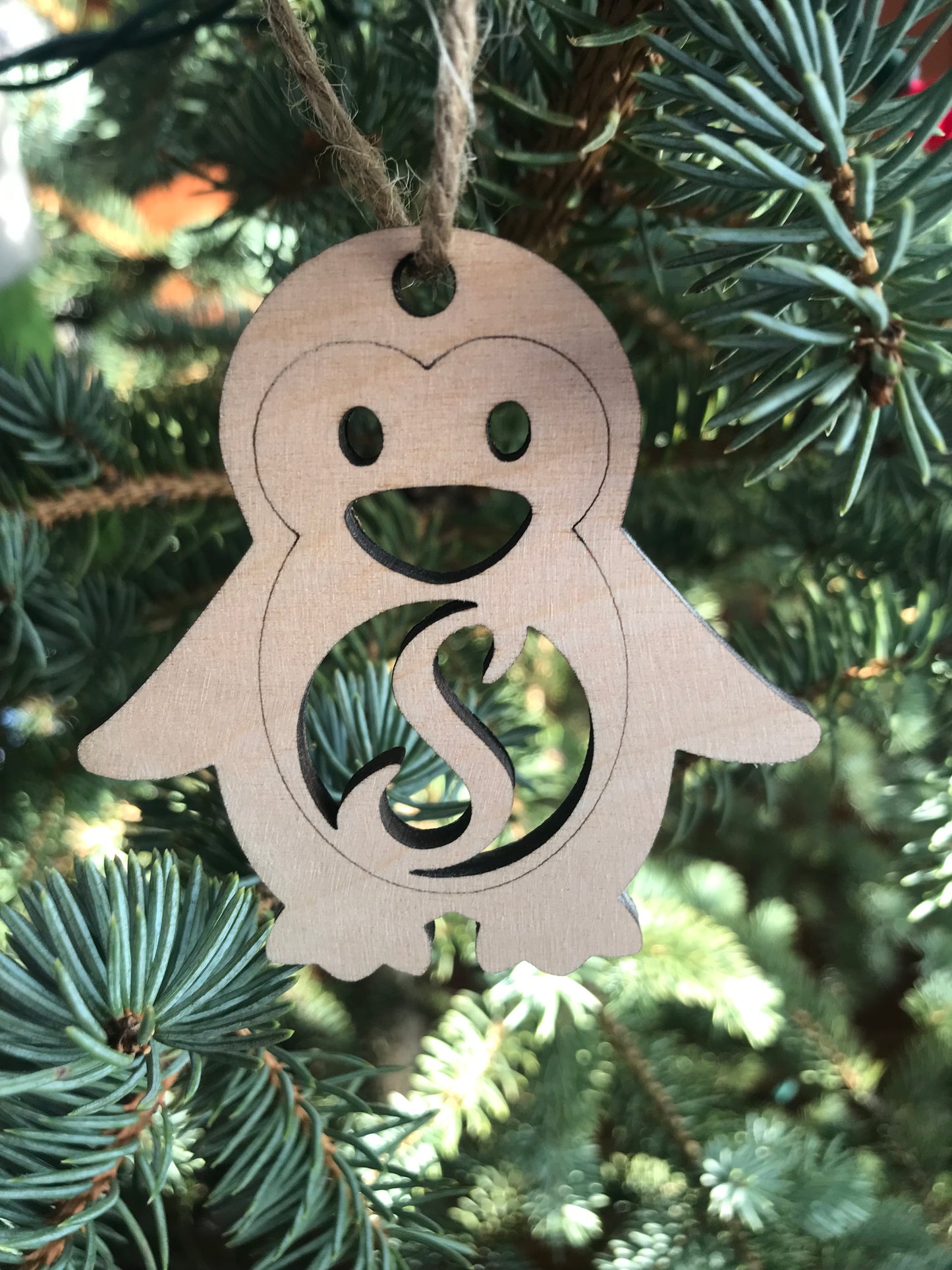 Penguin with Initials Ornaments